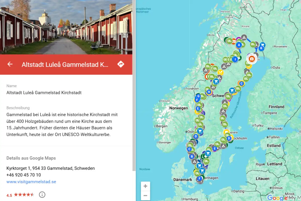 hejanord reiseroute polarkreis karte digitale Reiseroute Schweden Polarkreis Karte - hejanord
