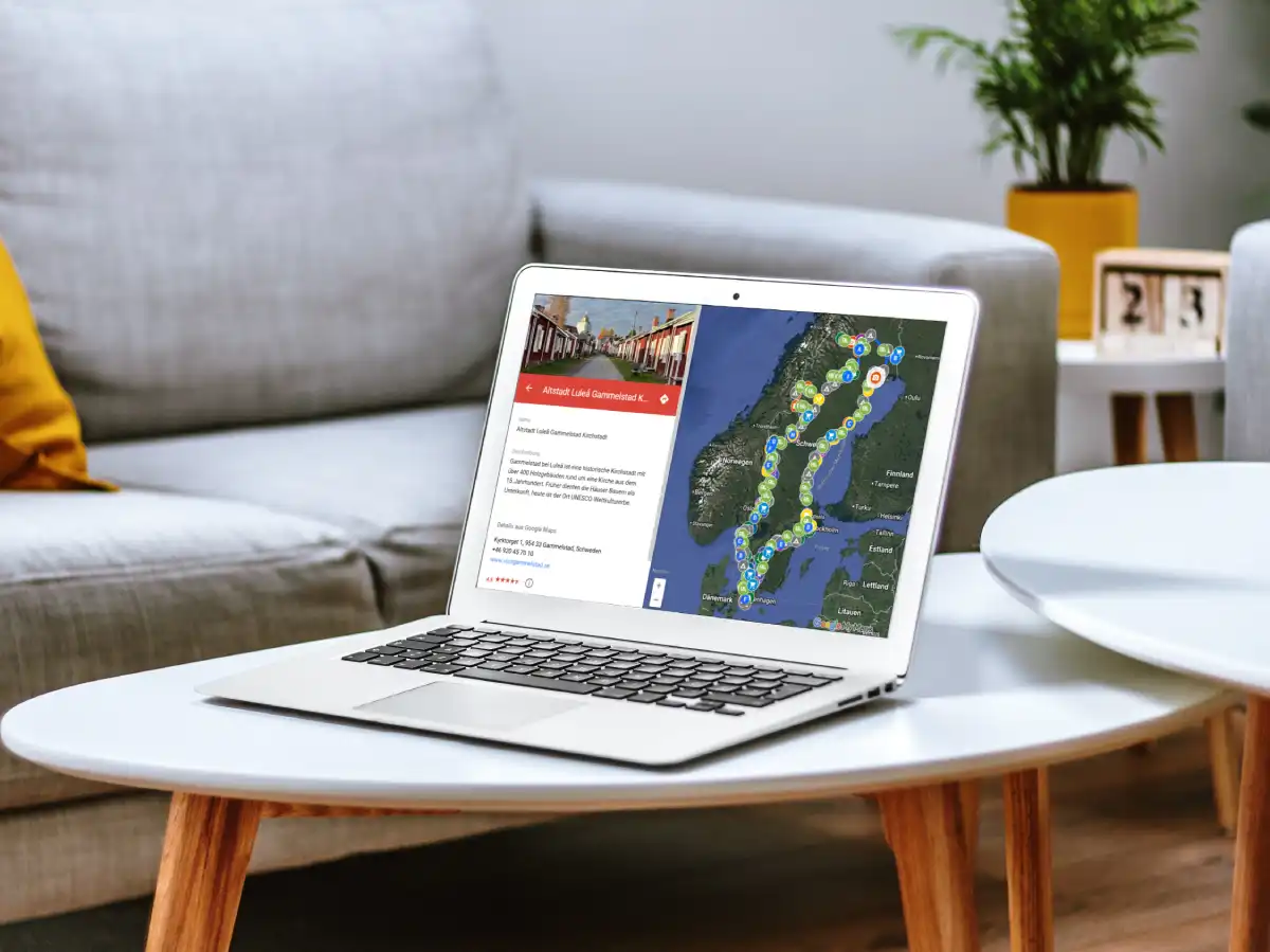 hejanord reiseroute schweden polarkreis laptop digitale Reiseroute Schweden zum Polarkreis Laptop - hejanord