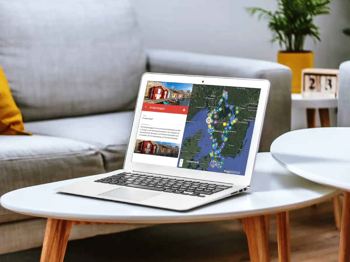 hejanord reiseroute schweden west laptop digitale Reiseroute Südschweden West Laptop - hejanord