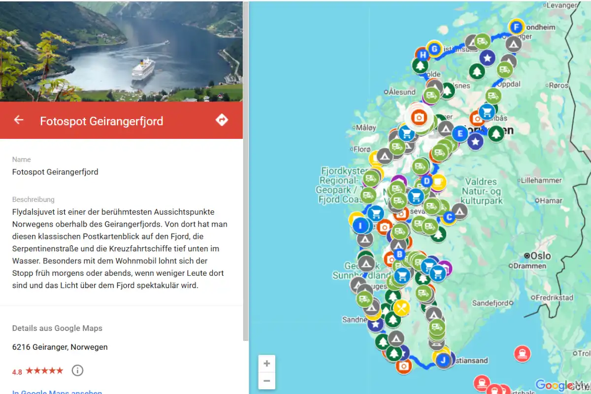 hejanord südwestnorwegen Reiseroute Routenkarte Südwestnorwegen Reise